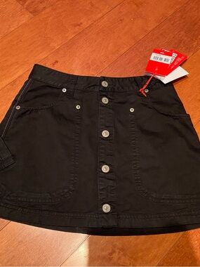 Diesel Black Button-Front Mini Skirt